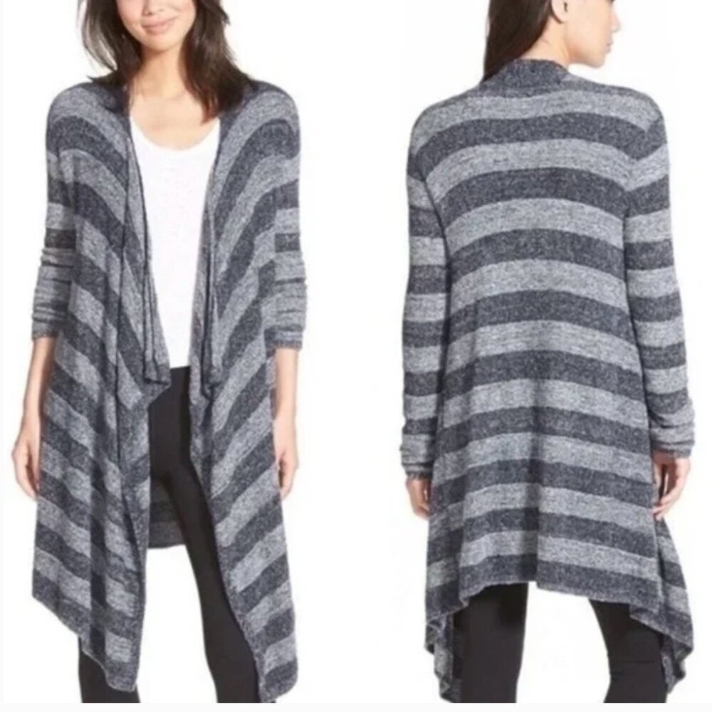 Barefoot Dreams Bamboo Chic Lite Calypso Wrap Cardigan Sweater Striped Size XL